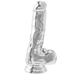 Toy Joy Get Real Dildo cu Testicule 16 cm Transparent Membrul Flexibil si Venele Definite Ofera Senzatie Reala