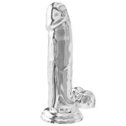 Toy Joy Get Real Dildo cu Testicule 18 cm Transparent Membrul Flexibil si Venele Definite Ofera Senzatie Reala