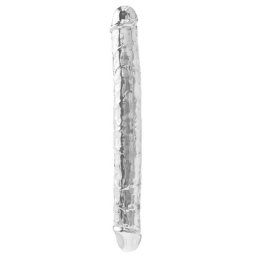 Toy Joy Get Real 34,5 cm Dildo Dublu Transparent Membrul Flexibil si Venele Definite Ofera Senzatie Reala