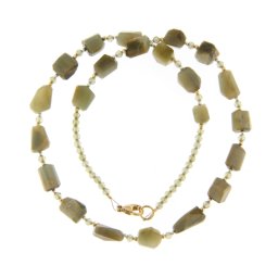 Colier Ochi de Pisica Neregulat Fatetate 8-12 x 7-8 mm - Accesorii Gold Filled