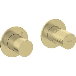 Baterie pentru duș încastrată SILIA HEXA, cu comutator orizontal – Finisaj auriu periat – Cod BHS_R46P