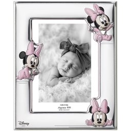 Rama Foto Argint Bebelusi 13x18 cm cu Minnie Roz