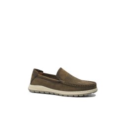 Mocasini de vară bărbați Mels kaki, din piele întoarsă moale FNX2852-42 EU