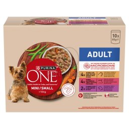 Purina One Mini Adult - pui, vită, miel în sos 10 x 85 g