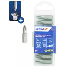 Capete de şurubelnită Phillips PH2x25mm, 10buc cutie din plastic.