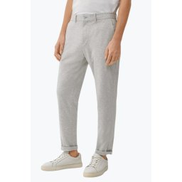 Pantaloni costum barbati cu croiala Slim fit si cu tesatura din jerseu elastic gri (SELECTATI MARIMEA: 56)