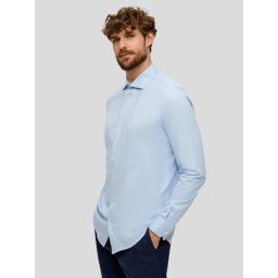 Camasa barbati cu maneca lunga din jerse de bumbac, croiala Tailored fit, Albastru deschis (SELECTATI MARIMEA: 42)