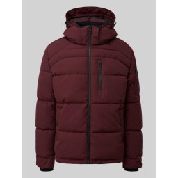 Geaca matlasata barbati cu gluga, croiala Regulr fit, Visiniu (SELECTATI MARIMEA: 3XL)