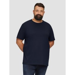 Tricou bărbați big sizes, cu decolteu la baza gâtului, cu logo, Bleumarin închis (SELECTATI MARIMEA: 2XL)