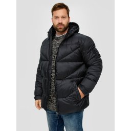 Geaca matlasata barbati big size cu gluga, Negru (SELECTATI MARIMEA: 2XL)