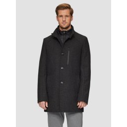 Palton barbati, cu dubla inchidere, 2 buzunare oblice, Regular fit, Negru (SELECTATI MARIMEA: 48)