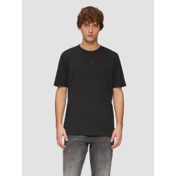 Tricou barbati cu decolteu la baza gatului, cu logo, Negru (SELECTATI MARIMEA: 2XL)