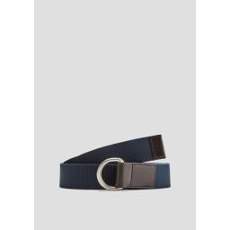 Curea barbati din panza cu catarama, inel dublu, Bleumarin inchis (SELECTATI MARIMEA: 95 cm)