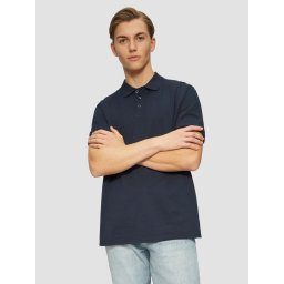 Tricou polo din bumbac, barbati, croiala Regular Fit, Bleumarin inchis (SELECTATI MARIMEA: S)