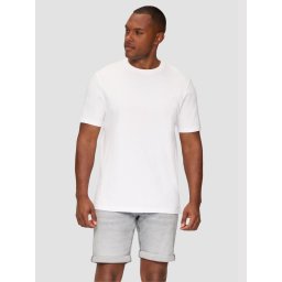 Tricou barbati cu decolteu la baza gatului si croiala Regular fit, Alb (SELECTATI MARIMEA: L)
