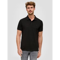 Tricou polo barbati, din bumbac cu croiala Regular Fit, logo, Negru (SELECTATI MARIMEA: L)