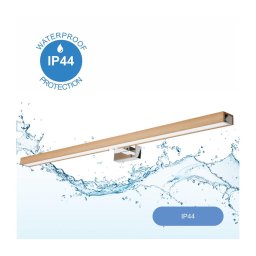 Aplică LED pentru oglindă Brilagi WOODY MIRROR LED/15W/230V IP44 stejar/crom