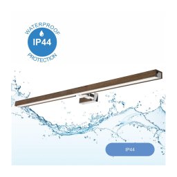 Aplică LED pentru oglindă Brilagi WOODY MIRROR LED/15W/230V IP44 stejar/crom
