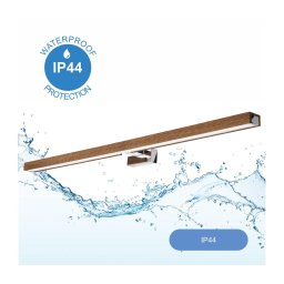 Aplică LED pentru oglindă Brilagi WOODY MIRROR LED/15W/230V IP44 stejar/crom