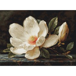 Set goblen de cusut, cu diagrama, Roua magnoliillor, 27 x 20 cm