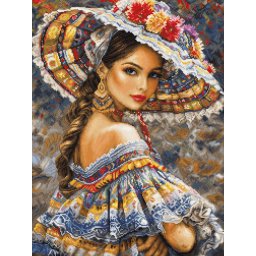 Set goblen de cusut, cu diagrama, Festivalul mexican, 19x25cm