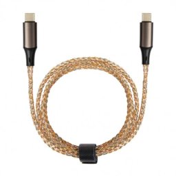 Cablu Livoo TEA299, USB C la USB C, 1M, fast charge, 60W, lumina RGB, capete alumuiniu