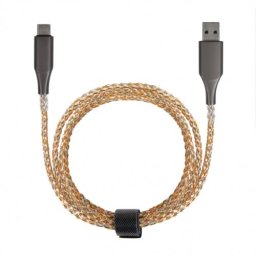 Cablu Livoo TEA298, USB A la USB C, 1M, fast charge, 15W, lumina RGB, capete alumuiniu