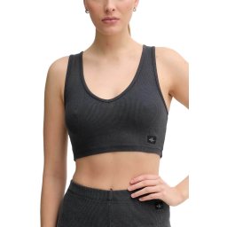 CALVIN KLEIN Top Washed Woven Label Rib Bralett J20J225246 PT2 washed black