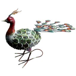 Decoratiune gradina, metalica, paun verde, 23x62x43 cm GartenVIP DiyLine