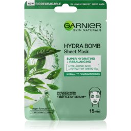 Garnier Textil Masks Hydra Bomb mască de curățare și super-hidratare pentru piele normală și mixtă 28 g