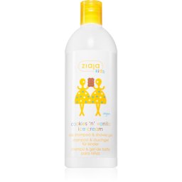 Ziaja Kids Cookies 'n' Vanilla Ice Cream sampon si gel de baie 2 in 1 pentru copii de 3 ani Cookies & Vanilla 400 ml
