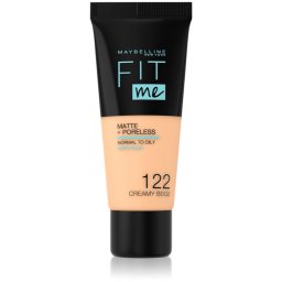 MAYBELLINE NEW YORK Fit Me! Matte+Poreless machiaj mat pentru piele normală și grasă culoare 122 Creamy Beige 30 ml