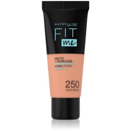 MAYBELLINE NEW YORK Fit Me! Matte+Poreless machiaj mat pentru piele normală și grasă culoare 250 Sun Beige 30 ml