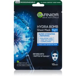 Garnier Textil Masks Hydra Bomb mască textilă nutritivă pentru noapte 28 g