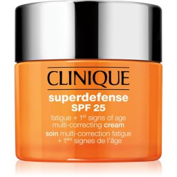 Clinique Superdefense™ SPF 25 Fatigue + 1st Signs Of Age Multi-Correcting Cream Crema impotriva primelor semne de imbatranire ten uscat si mixt SPF 25 50 ml