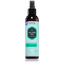 HASK Tea Tree Oil & Rosemary spray care nu necesita clatire pentru un scalp uscat, atenueaza senzatia de mancarime 175 ml