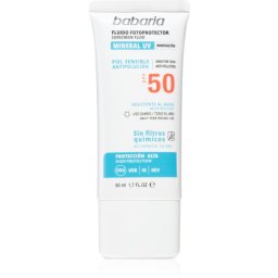 Babaria Sun Face fluid protector fără filtre chimice faciale SPF 50 50 ml