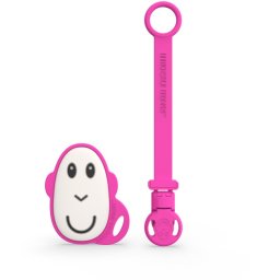 Matchstick Monkey Flat Face Teether & Soother Clip set cadou pentru copii Pink