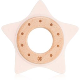 Kikkaboo Silicone and Wood Teether Star jucărie pentru dentiție Pink 1 buc