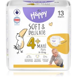 BELLA Baby Happy Soft&Delicate scutece de unică folosință cu canale Maxi Plus 9-15 kg 13 buc