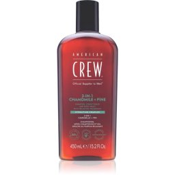 American Crew 3 in 1 Chamimile + Pine șampon, balsam și gel de duș 3 în 1 pentru barbati 450 ml