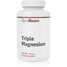 GymBeam Triple Magnesium capsule pentru susținerea funcționării normale a sistemului nervos, a mușchilor, a dinților și pentru reducerea nivelului de oboseală 73.6 g