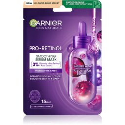 Garnier Textil Masks Pro-Retinol mască textilă pentru netezire 22 g