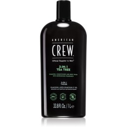 American Crew Hair & Body 3-IN-1 Tea Tree sampon, balsam si gel de dus 3in1 pentru barbati 1000 ml