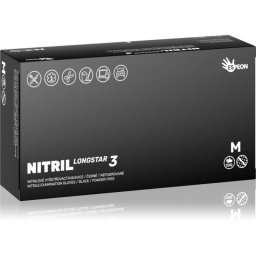 Espeon Nitril Longstar3 Black mănuși din nitril, fără pudră mărime M 2x50 buc