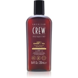 American Crew 3 in 1 Ginger + Tea șampon, balsam și gel de duș 3 în 1 pentru barbati 250 ml