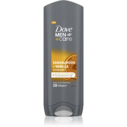 Dove Men+Care Sandalwood&Vanilla gel de duș pentru față, corp și păr pentru bărbați 250 ml