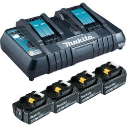 Kit sursa de alimentare 18V 6Ah, cu baterii 4x BL1860B, 1x incarcator DC18RD, Albastru