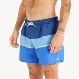 Șort de baie surf 100 scurt 15" Strippy Albastru Bărbați