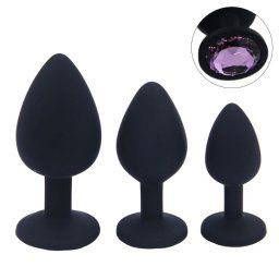 Set dildo Black Silicone Purple Diamond